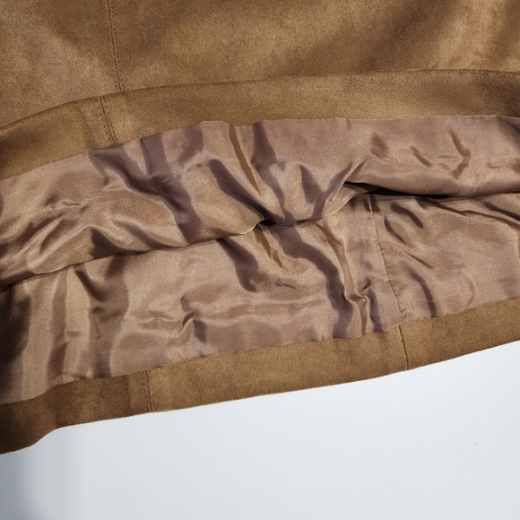 REITMANS Vegan Suede Skirt Womens 14P Faux Leather Ethical Mini Western NEW Boho - Picture 11 of 16